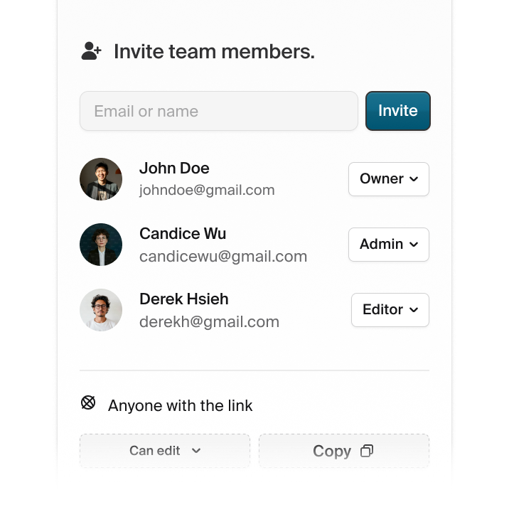 Invite teams.